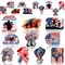 30 Pieces Memorial Day Tree Decorations Red White and Blue Wood Hanging Ornament